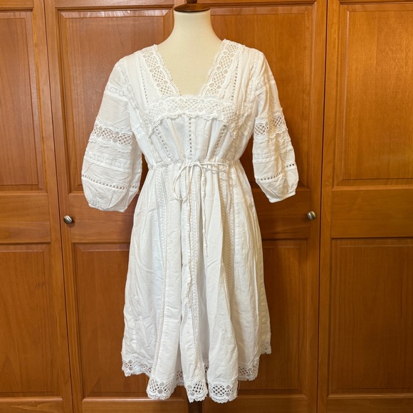 Anthropologie Eri + Ali Gustov White Eyelet Lace Dress - Picture 4 of 16